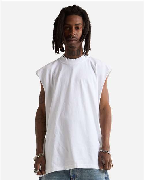 White Unisex Garment-Dyed Muscle Tee - GMT
