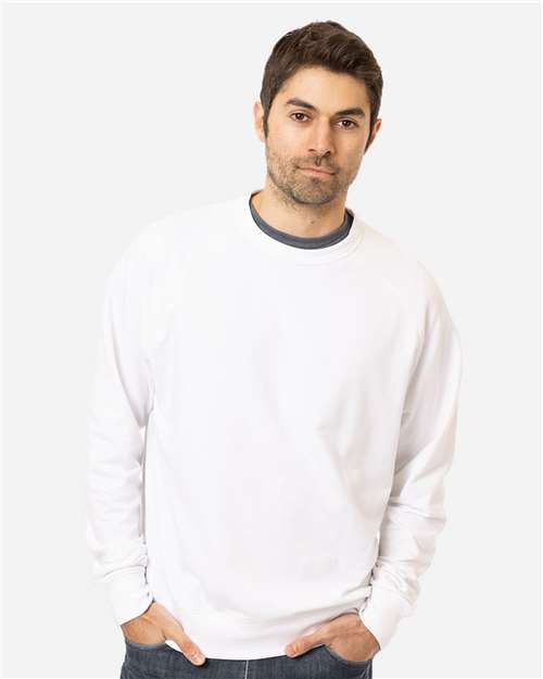 White Unisex Motion Crewneck Sweatshirt - EC5200
