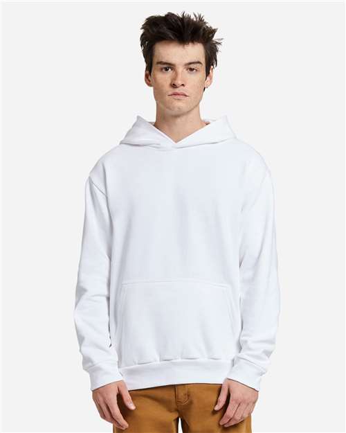 Rear View of White Urban Pullover Hooded Sweatshirt - LS16001