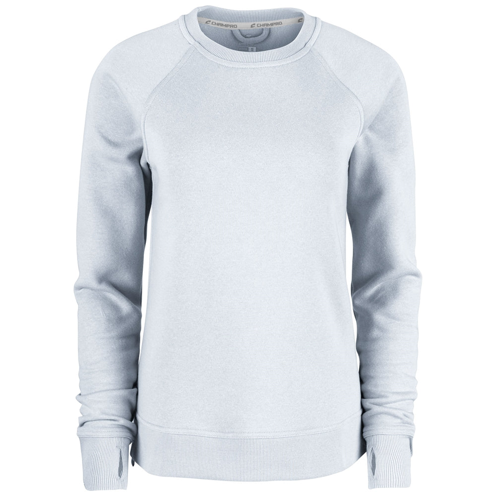 WHITE Victory Fleece Women's Split Hem Crew