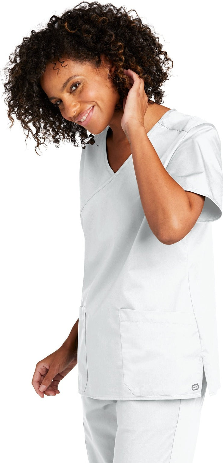 White Wink Women's WorkFlex Mock Wrap Top WW4760