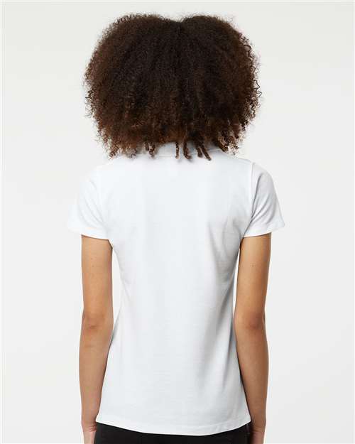 White Women&#39;s 50/50 Sport Pique Polo - 401