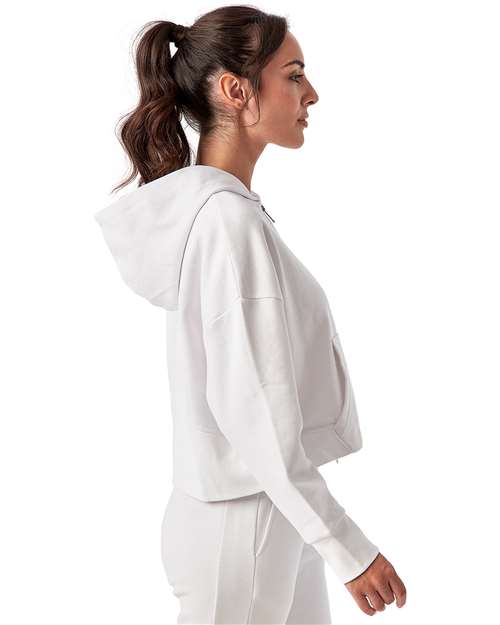 White Women&#39;s Alice Half-Zip Hooded Sweatshirt - TD077