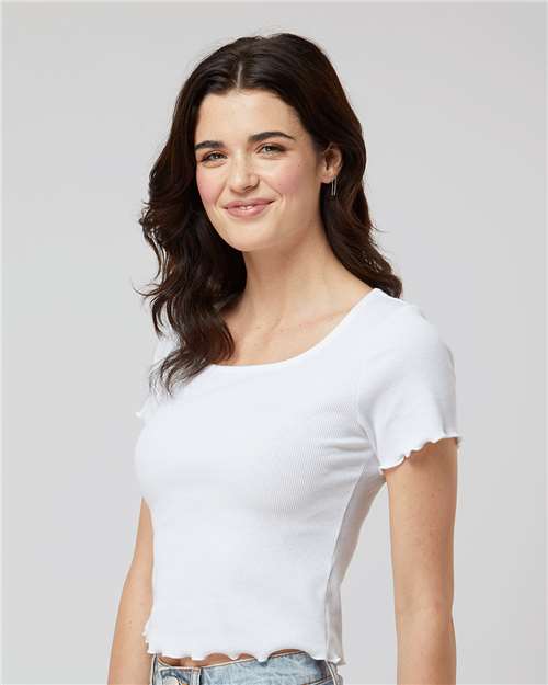 White Women&#39;s Baby Rib T-Shirt - BW2403