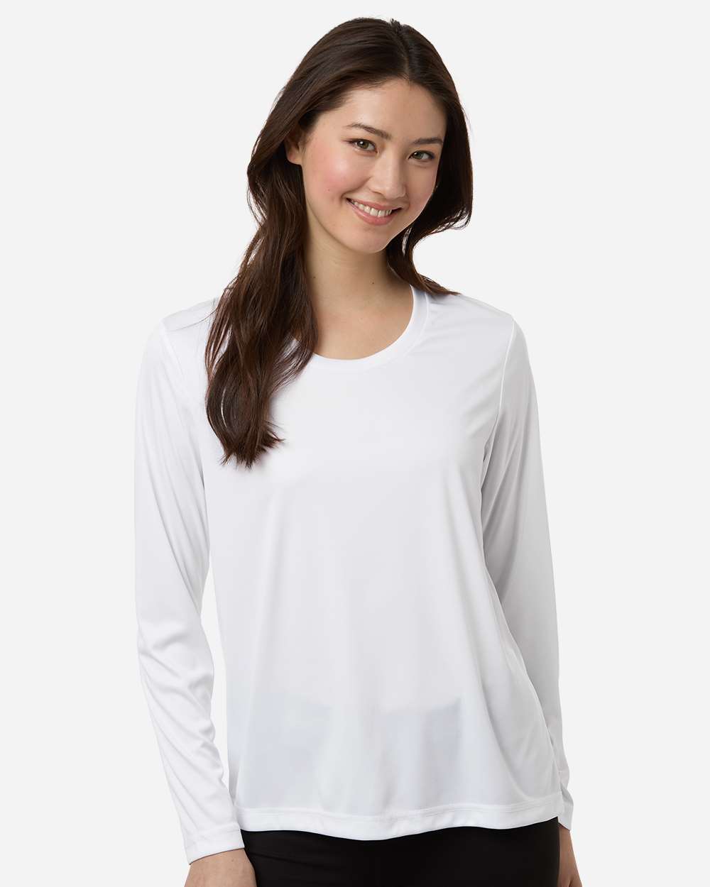 White Women's Capital Performance Long Sleeve T-Shirt - CE10LW plain