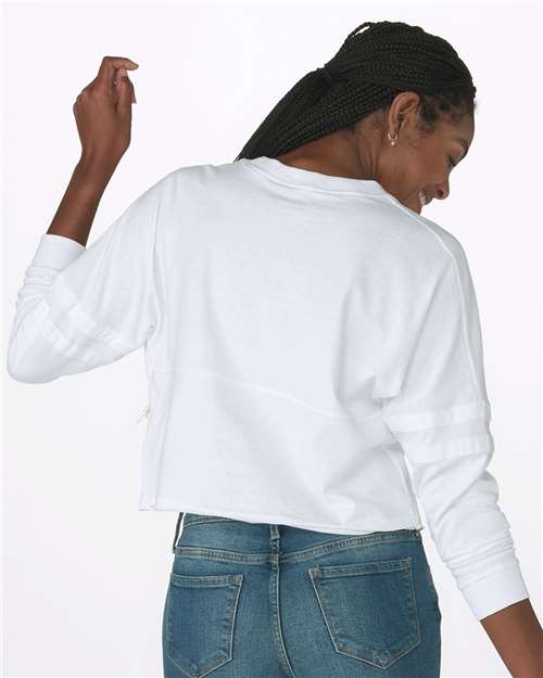 White Women&#39;s Crop Retro Jesery - BW3515