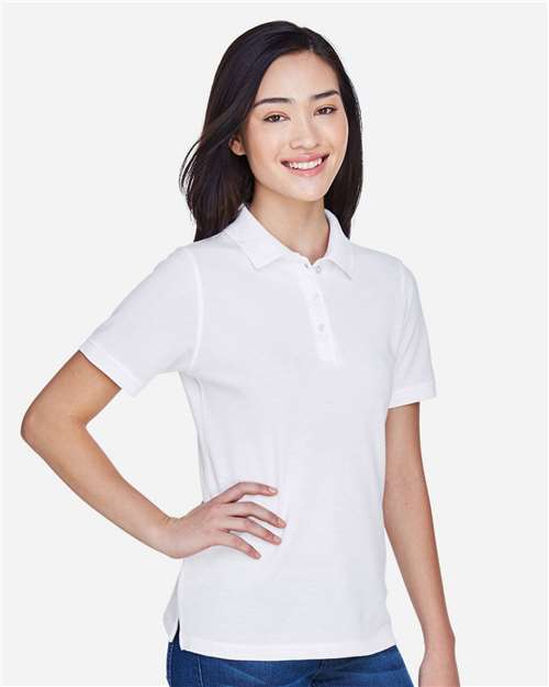 White Women&#39;s Easy Blend Polo - M265W
