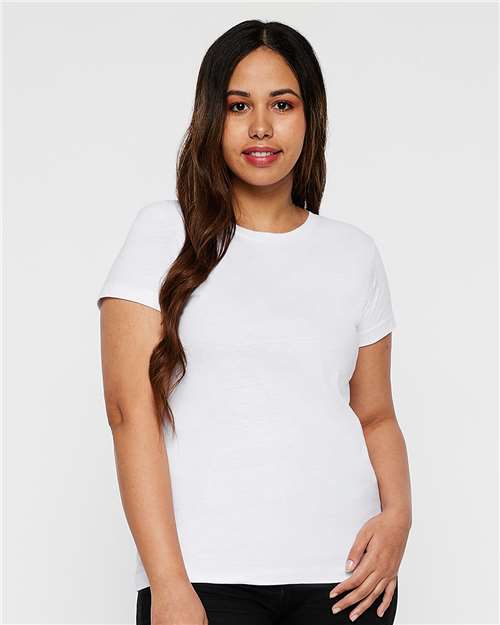 White Women's Fine Jersey Tee - 3516