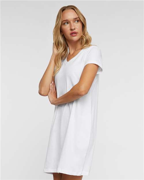 White Women&#39;s Fine Jersey V-Neck Coverup - 3522