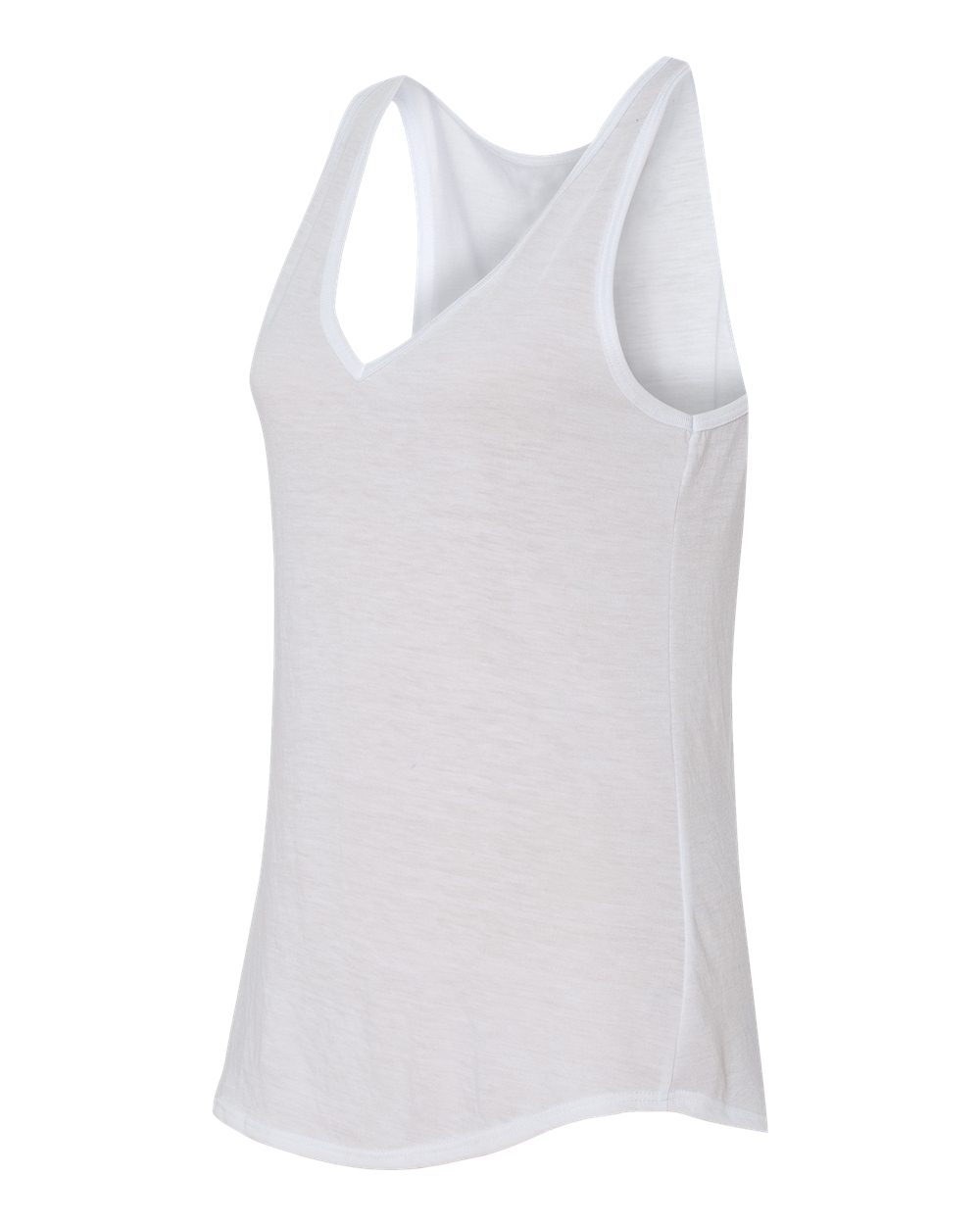 White Women&#39;s Flowy V-Neck Tank - 8805