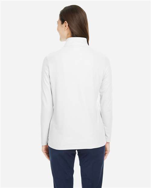 White Women&#39;s Fusion ChromaSoft™ Pique Quarter-Zip Pullover - CE405W