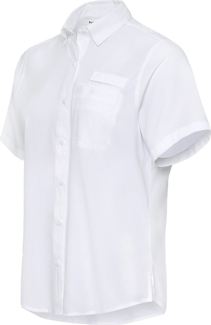 White Women's Hatteras Performance Short Sleeve Fishing Shirt - 704