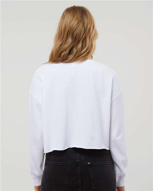 White Women&#39;s Lightweight Crop Crewneck Sweatshirt - AFX24CRP