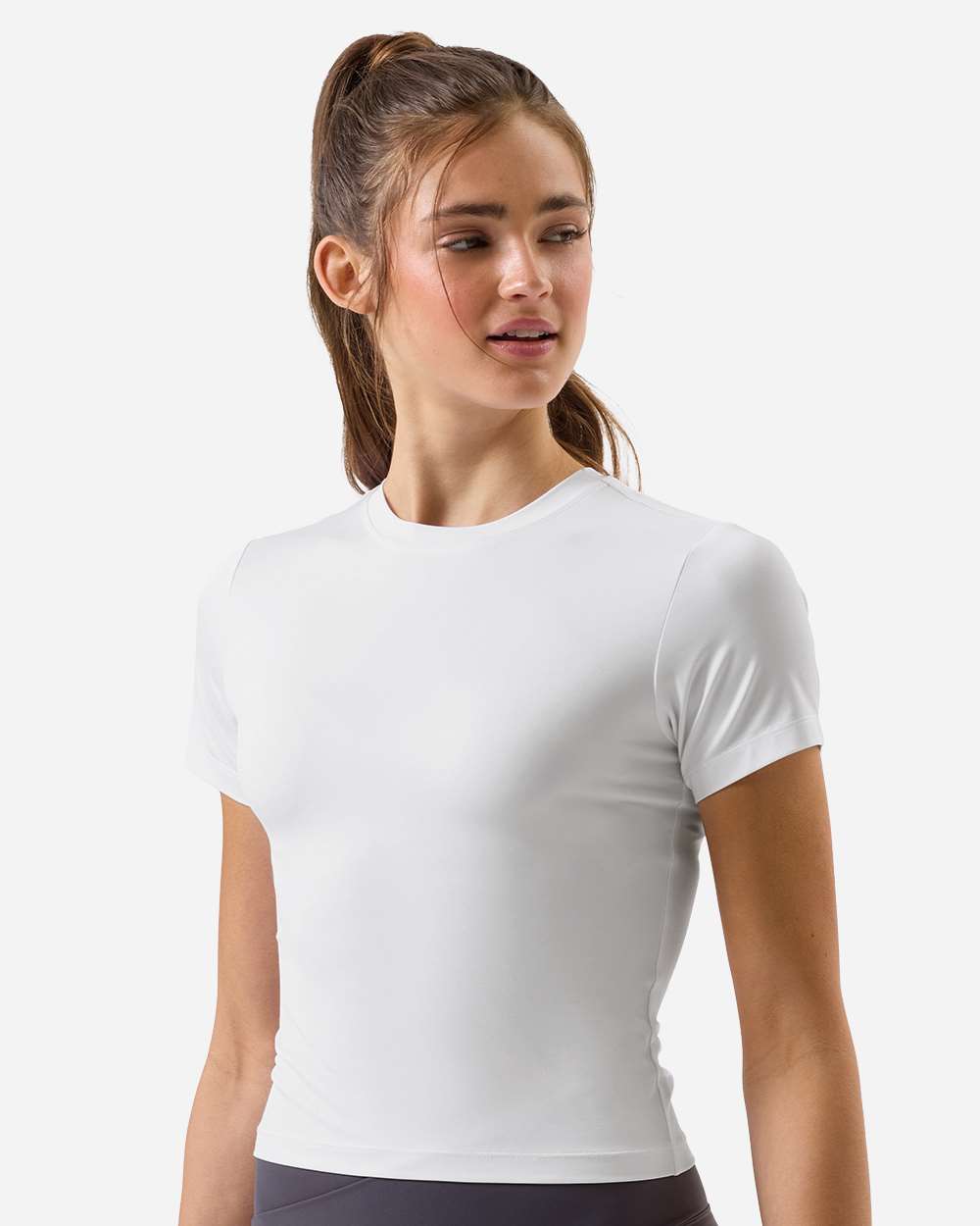 White Women's Luxe Fitted Tee - TD653