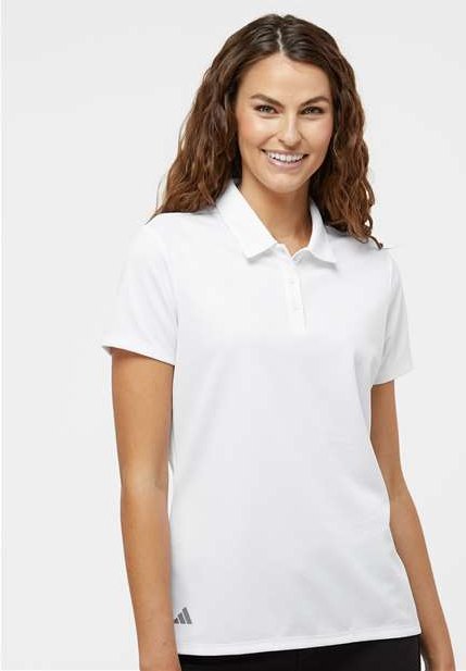 White Women's Micro Pique Polo - A581