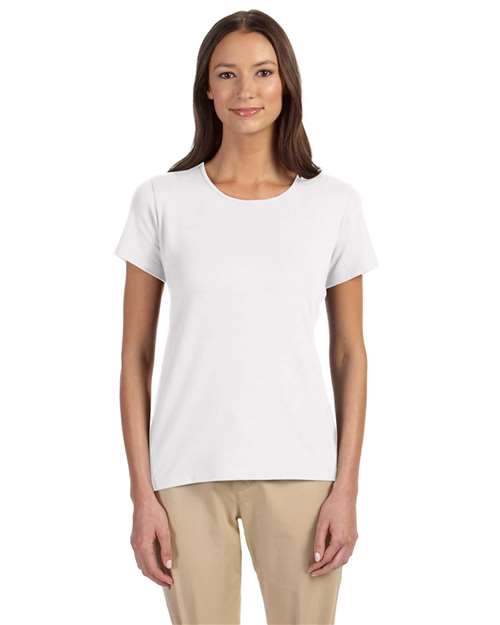 Front View of White Women's Perfect Fit™ Shell T-Shirt - DP182W