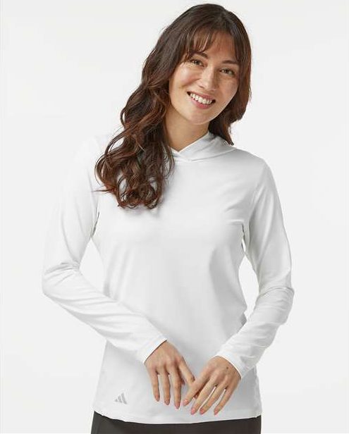 White Women&#39;s Performance Hooded Pullover - A1003