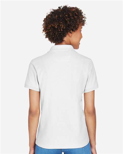White Women&#39;s Pima Piqué Polo - D100W