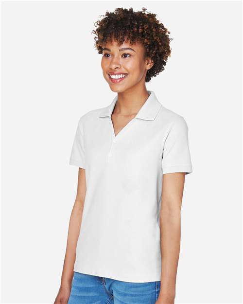 White Women&#39;s Pima Piqué Polo - D100W