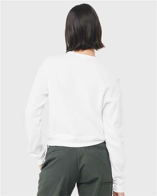 White Women&#39;s Sponge Fleece Classic Crewneck Sweatshirt - 7511