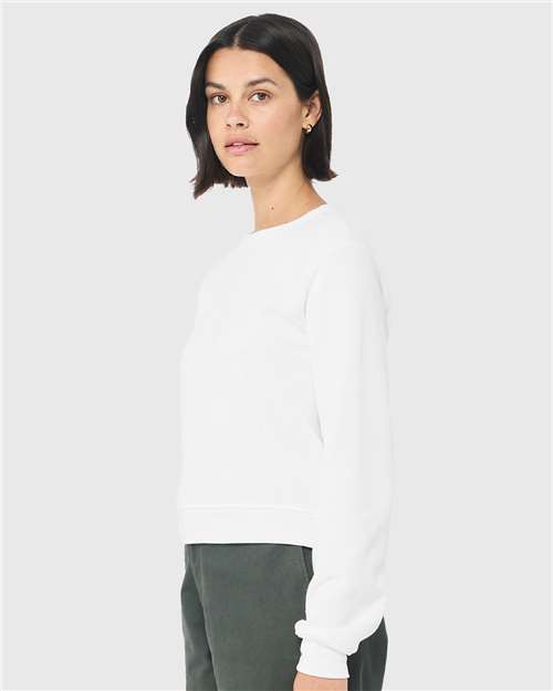 White Women&#39;s Sponge Fleece Classic Crewneck Sweatshirt - 7511