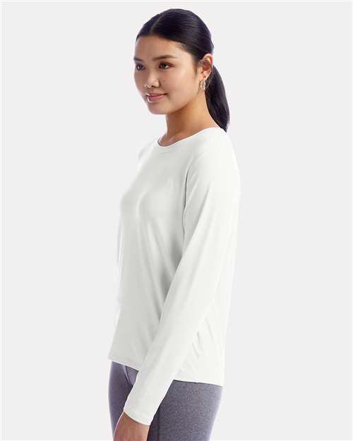 White Women&#39;s Sport Soft Touch Long Sleeve T-Shirt - CHP140