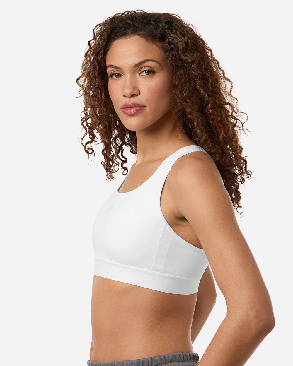 White Women's Techfit Compression Racerback Sports Bra - AT750