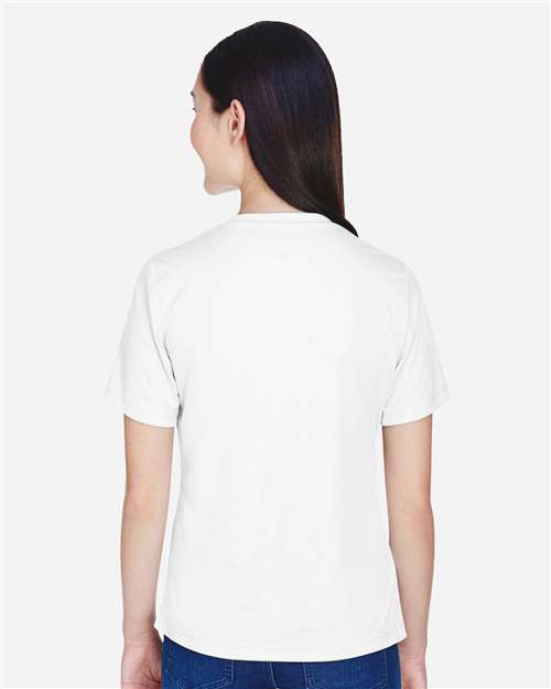 Rear View of White Women's Zone Performance T-Shirt - TT11W