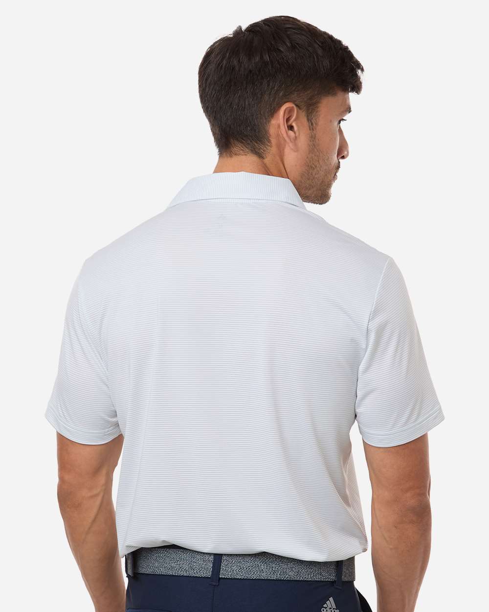 White/ Wonder Sage Men's Ultimate365 Pencil Stripe Climacool Polo - A2026