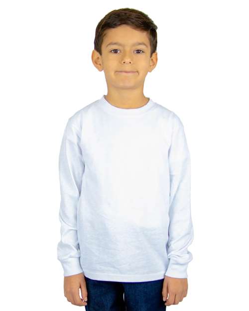 White Youth Active Long Sleeve T-Shirt - SHLSY