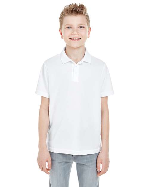 White Youth Cool &amp; Dry Mesh Piqué Polo - 8210Y