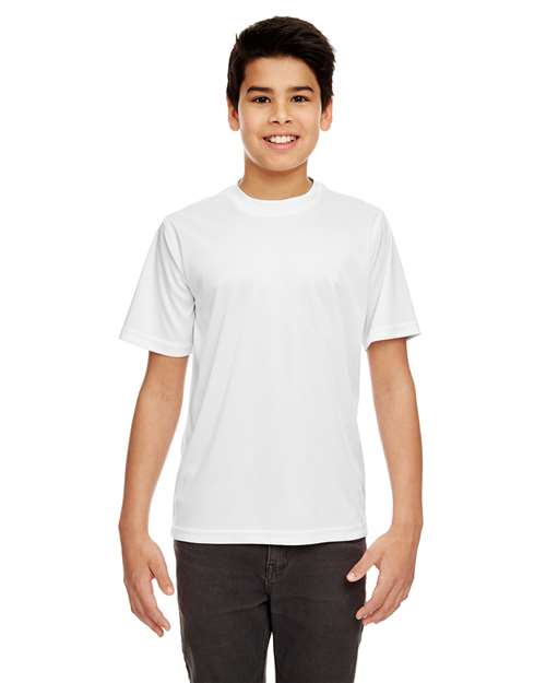 White Youth Cool &amp; Dry Sport Performance Interlock T-shirt - 8420Y