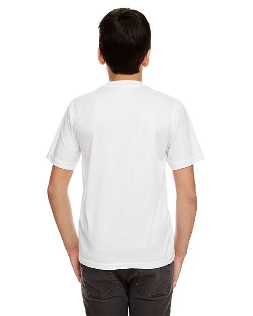 White Youth Cool &amp; Dry Sport Performance Interlock T-shirt - 8420Y