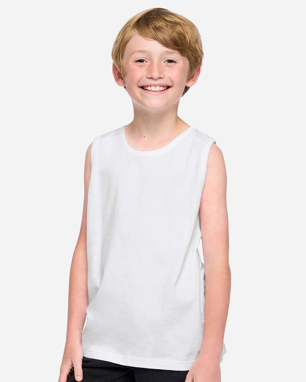 White Youth Fine Jersey Tank Top - 6123 plain