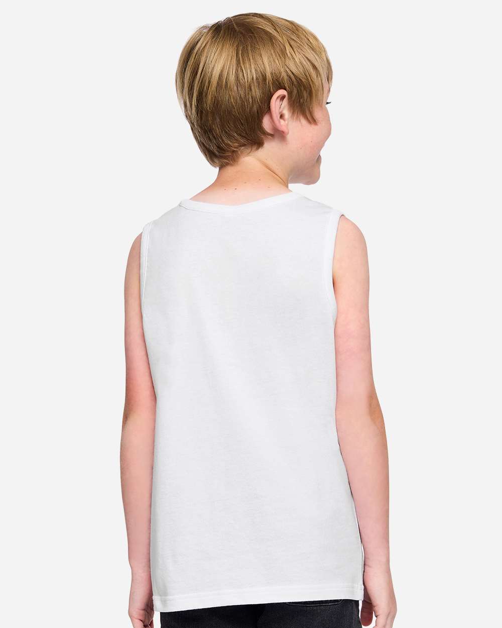 White Youth Fine Jersey Tank Top - 6123 plain