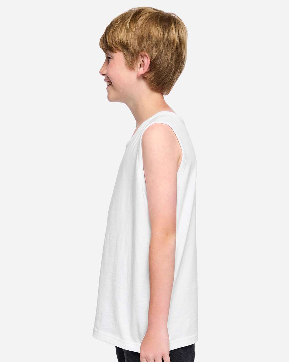White Youth Fine Jersey Tank Top - 6123 plain