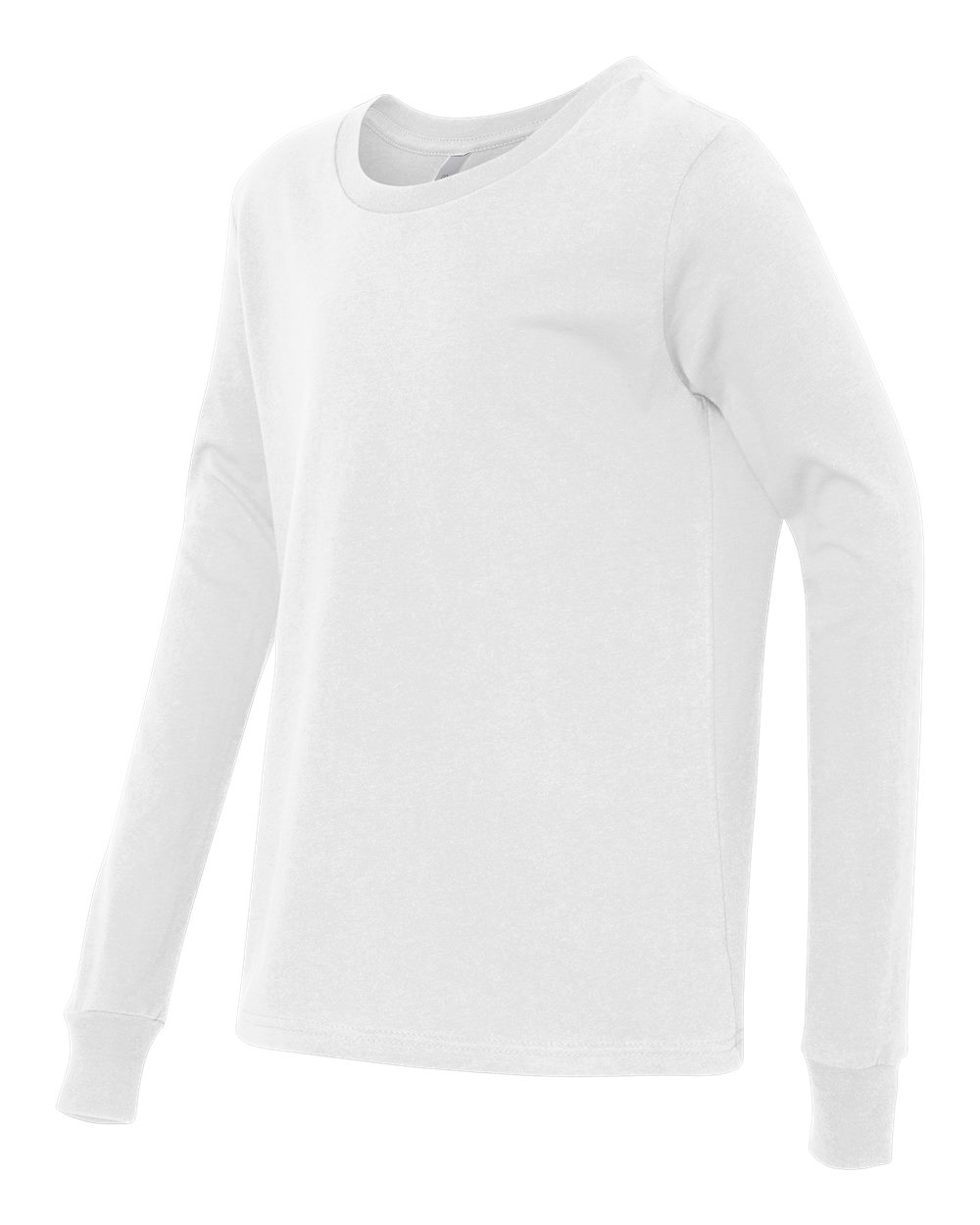 White Youth Jersey Long Sleeve Tee - 3501Y