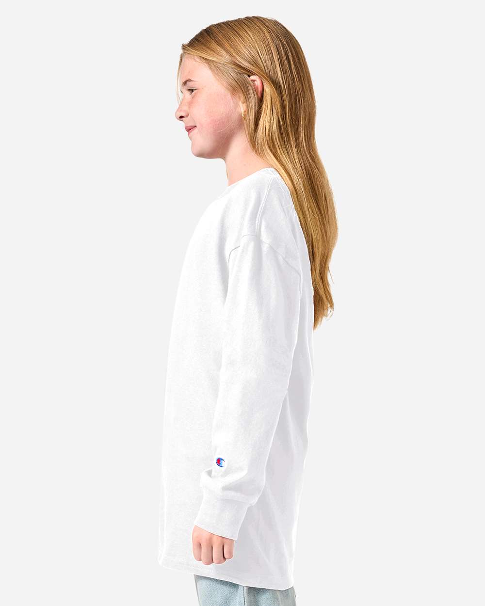 White Youth Long Sleeve T-Shirt - CH1751 plain