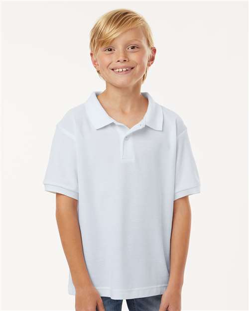 White Youth Pique Polo - 62800Y