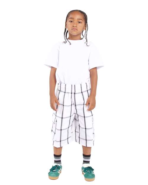 White Youth Plaid Shorts - SHKP