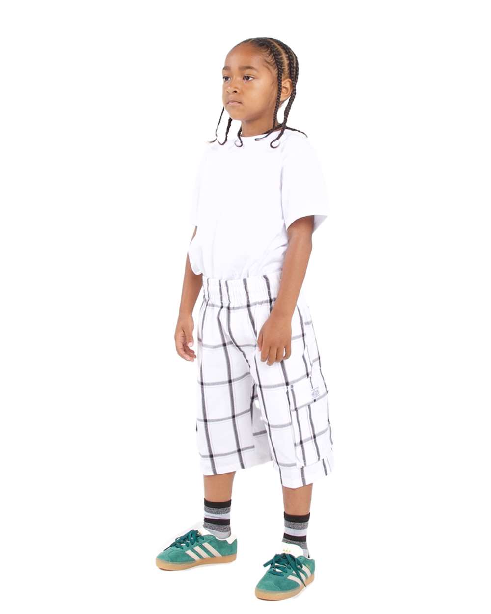 White Youth Plaid Shorts - SHKP