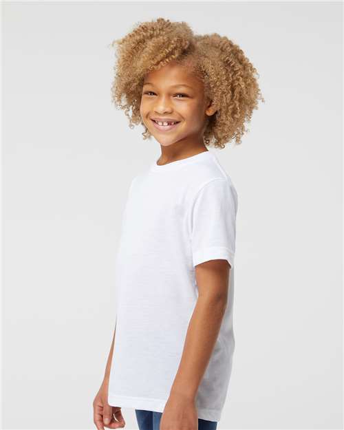 White Youth Polyester Sublimation Tee - 1210