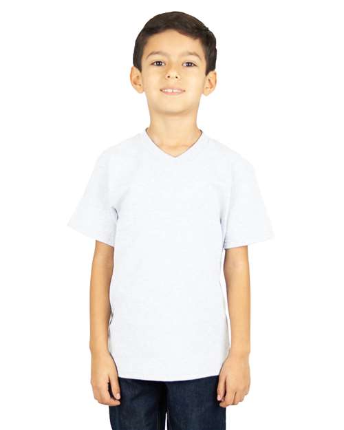 White Youth V-Neck T-Shirt - SHVEEY
