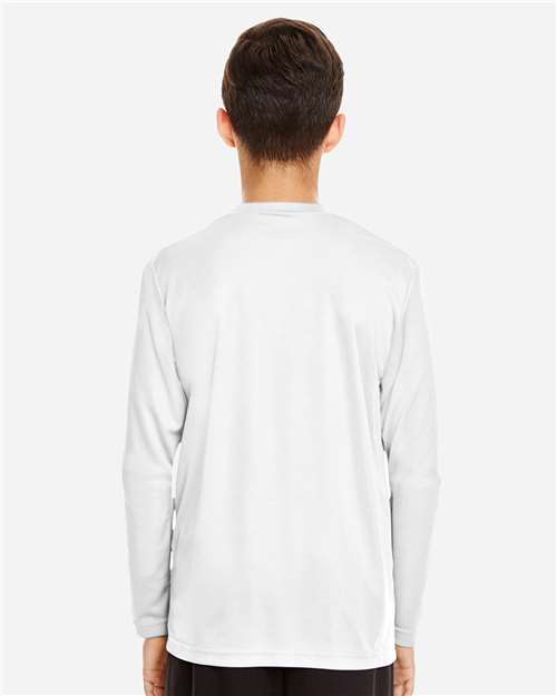 White Youth Zone Performance Long Sleeve T-Shirt - TT11YL