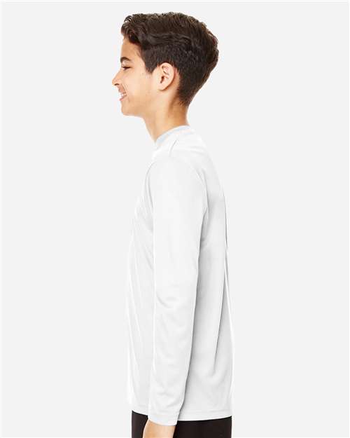 White Youth Zone Performance Long Sleeve T-Shirt - TT11YL