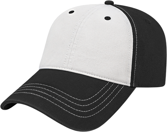 Cap America i1002 Relaxed Golf Cap - White Black