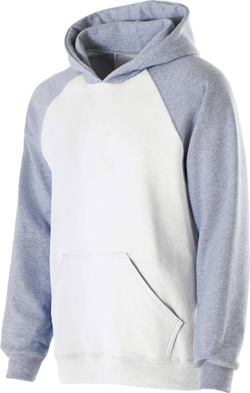 WHITE/ATHLETIC HEATHER YOUTH BANNER HOODIE