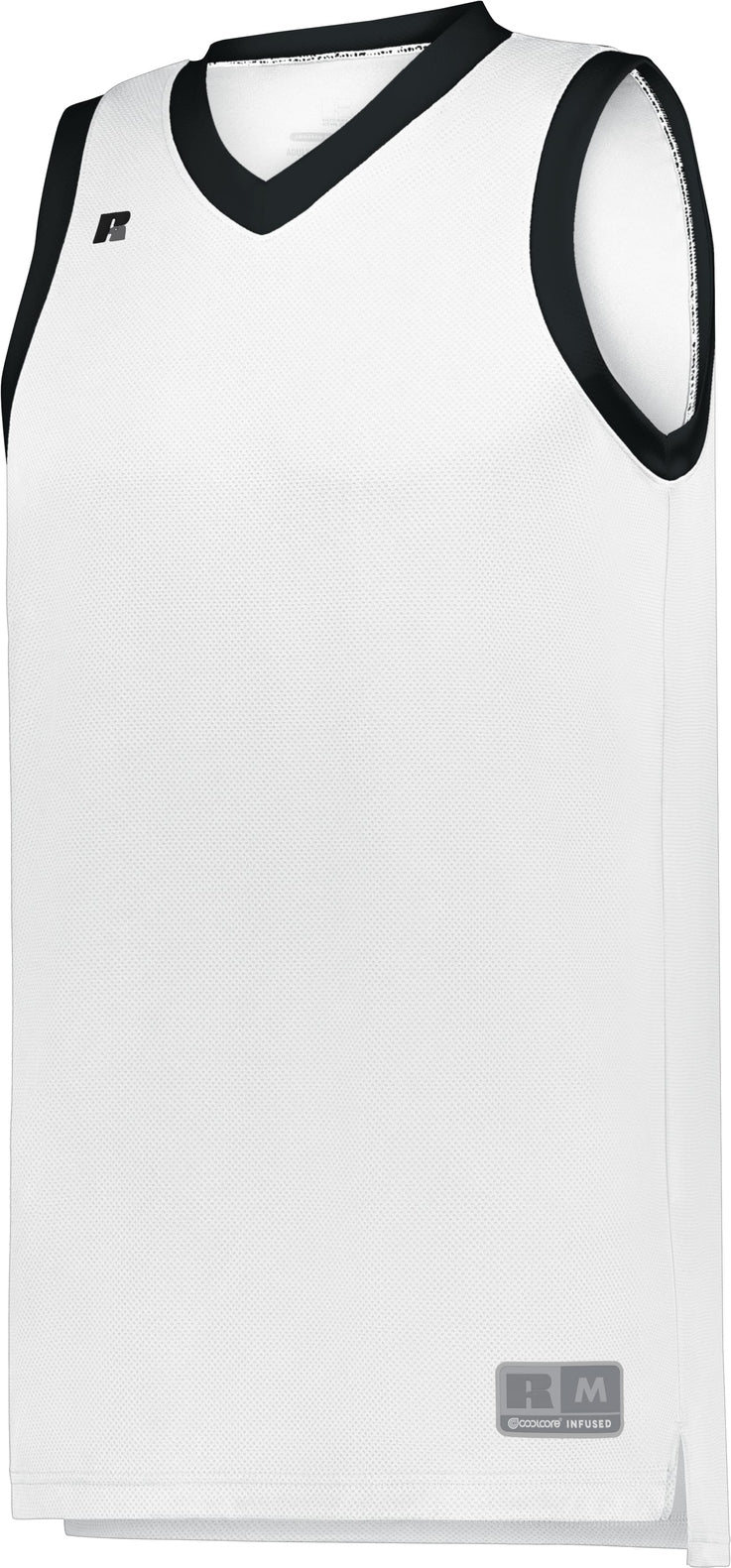 WHITE/BLACK YTH COOLCORE ELITE JERSEY