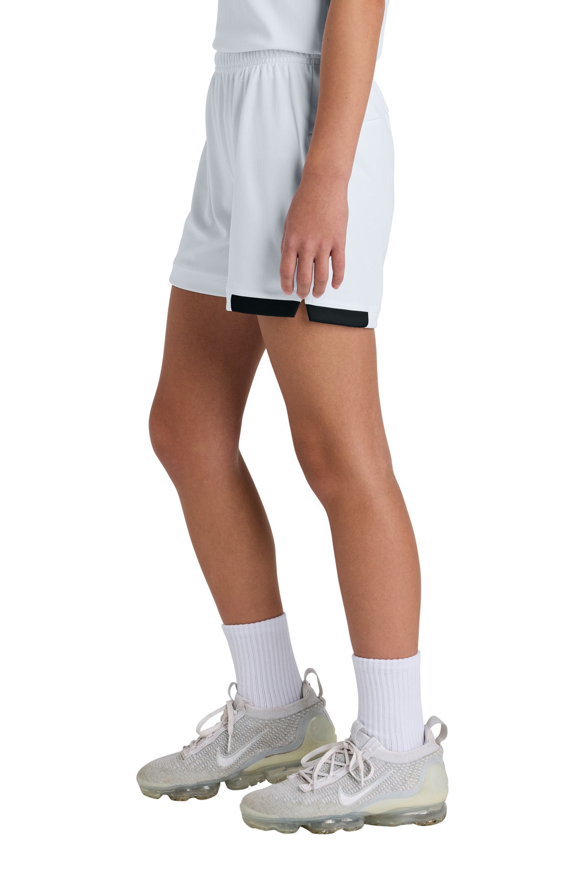 White/Blk Sport-Tek Youth Club 5" Short YST442