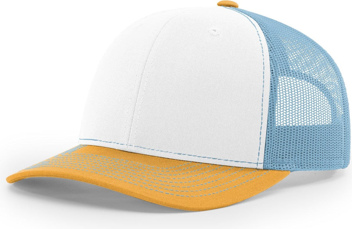 White/Columbia Blue/Yellow Trucker